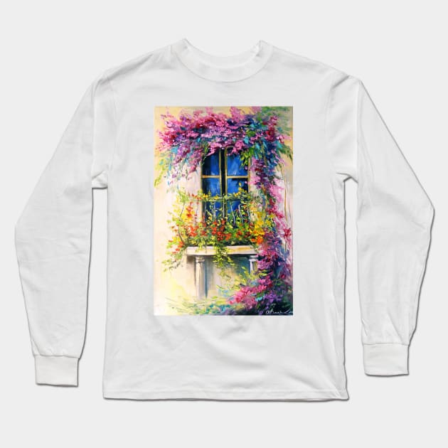 Blooming balcony Long Sleeve T-Shirt by OLHADARCHUKART